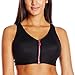 Glamorise Women's Plus-Size High Impact Magiclift Zipper Sport Bra, Black, 44DD