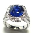 18K White Gold Sapphire and Diamond Ring