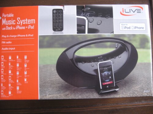 iLive Portable Music System w Dock for iPhone and iPod IBP301B