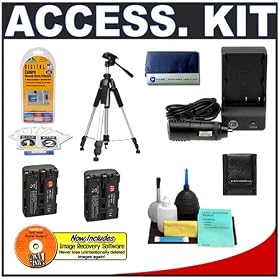 2 Replacement Sony NB-FM50 Batteries and Mini Battery Charger + Accessory Kit for the Sony DSC-F707, DSC-F77, DSC-F717, DSC-F828, DSC-FX77, DSC-S30, DSC-S50, DSC-S70, DSC-S75, DSC-S85, MVC-CD200, MVC-CD250, MVC-CD300, MVC-CD350, MVC-CD400, MVC-CD500 Digital Cameras and Camcorders