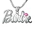 Silver-tone Nicki Minaj Barbie White Color Crystal Pendant 22" Snake Necklace