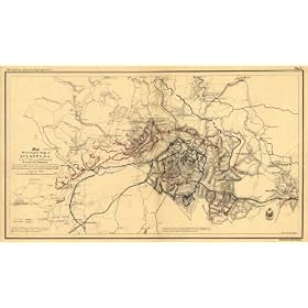 Map illustrating the siege of Atlanta, Ga. by the U.S. forces under command of Maj. Gen. W. T. Sherman, from the passage of Peach Tree Creek, July 19th 1864, to the commencement of the movement upon the enemy's lines of communication south of Atlanta, Au (Civil War Map Reprint measured in inches 36 x 21)