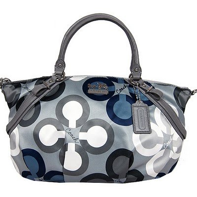 Coach Clover Lucky Charm Madision Sophia Satchel Bag Purse 15926 Blue White Multi