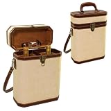 Picnic Time Antigua 2-Bottle Woven Straw/ Leatherette Wine Case w/ Corkscrew (Cabana)