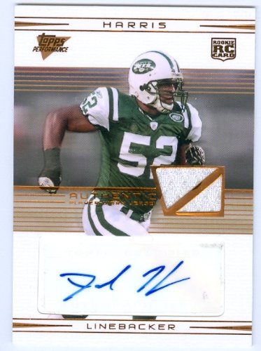 David Harris Autographed/Hand Signed Football Card (New York Jets) 2007 Topps Performance Gold Rooki
