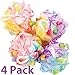 Bath Blossom Large Shower Sponge Pouf (4 Pack) - Bath Loofah Luffa - Great for Body Wash, Back and Body Scrubber - Exfoliate, Cleanse and Soothe Skin - Great Quality for Men and Women