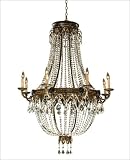 8 Light Chandelier - Choctaw Rust Finish : Pale Cream Opal Glass