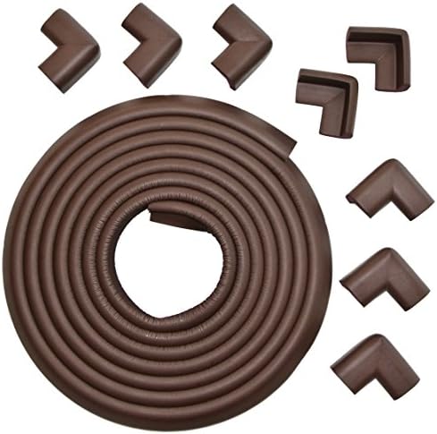 SUPER VALUE PACK Edge And Corner Cushions. Extra Long 16,4ft (5 meters) Edge Cushion and 8 Corner Cushions.FREE Bonus Products - 6 Outlet Safety Plugs and E-book "Total Toddler Care" With Your Purchase. The Best Childproofing of Your Home. Protect Your Baby with Corner Guards for Tables - Stylish Coffee Color Bumpers to Match Your Furniture. Easy Installation - Lifetime Guarantee on All Protectors- Child Safety Home Safety Furniture And Edge Protectors