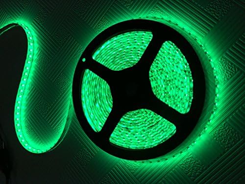 DC 12V Flexible LED Strip Lights, LED Tape, Waterproof IP65, 600 Units SMD 3528 LEDs, Light Strips, Green, High Brighter, 16.4ft/5m, 120leds/meter, Free from US directly!