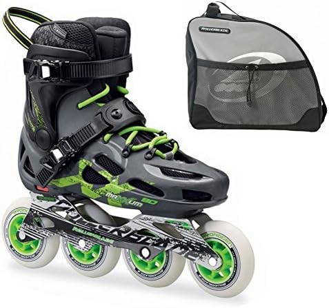 Rollerblade Maxxum 90 Anthracite and Green Inline Skates with Rollerblade Skate Bag Included-11