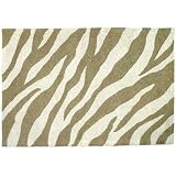 123 Creations C728B.2x3 Zebra in Natural Hooked Rug - 100 Percent Wool