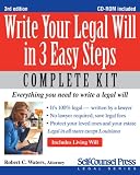 Write Your Legal Will in 3 Easy Steps: Everything You Need to Write a Legal Will (Self-Counsel Legal)