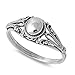 Sterling Silver Half Dome Antique Style Ring (Size 5 - 11)