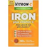 Vitron-c Iron Supplement Plus Vitamin C 60 Tablets (2 Pack)