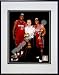 Shaquille O'Neal, Pat Riley and Dwyane Wade with 2006 NBA Finals Trophies (#36) Double Matted 8