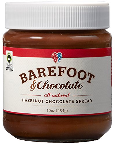 Barefoot & Chocolate - Chocolate Hazelnut Spread (10oz Jar) - All Natural and Fair Trade!