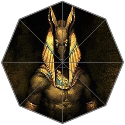 Egypt Anubis Background Triple Folding Rain Umbrella/Parasol/Sun Umbrellas