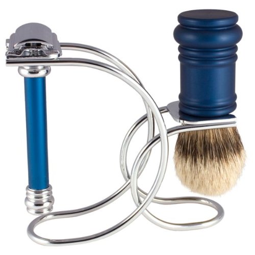 Merkur 3 pièces rasoir set de rasage de sécurité - Bleu