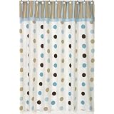 Blue and Brown Mod Dots Kids Bathroom Fabric Bath Shower Curtain by 