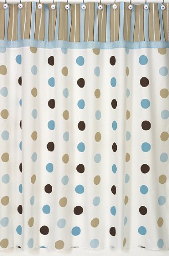Blue and Brown Mod Shower Curtain