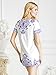 Choies Women's Tile/Floral Print Short Sleeve Keyhole Back Shift Dress