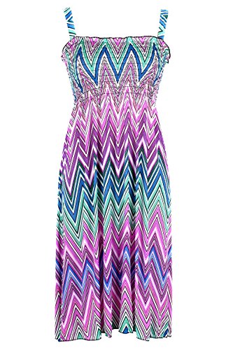G2 Chic Women's Printed Summer Mid-Length Dress