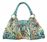 Multicolor Snakeskin Print Rhinestone Buckle Purse