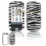 Black and White Zebra Animal Skin Design Snap-On Cover Hard Case Cell Phone Protector for Samsung Highlight T749 [Beyond Cell Packaging]