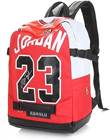 UniCosplay NBA Jordan/Kobe New Campus Fashion Basketball Bag Men And Women Students Computer Movement Backpack (Jordan red)
