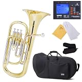 Mendini MBR-30 Intermediate Brass B Flat Baritone with Stainless Steel Pistons