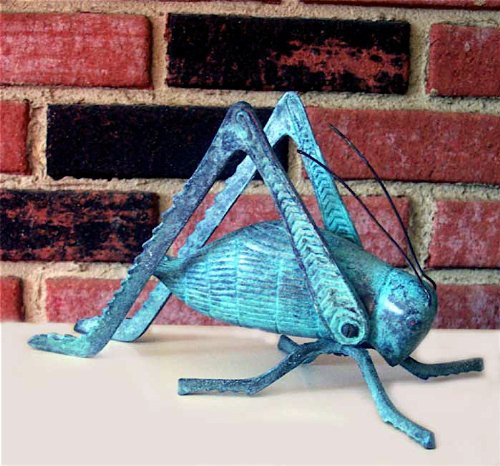Large Brass Verdigris Cricket ~ Fireplace Crickets on the Hearth