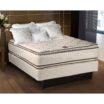 Coil Comfort Pillowtop Queen Size Mattress and Box Spring Set