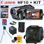 Canon VIXIA HF10 16 GB Internal Flash Memory High Definition Camcorder + Accessory Kit