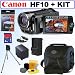 Canon VIXIA HF10 Flash Memory High Definition Camcorder with 16 GB Internal Flash Memory and 12x Optical Image Stabilized Zoom + Accessory Kit