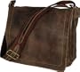 David King & Co Large Distressed Leather Laptop Messenger