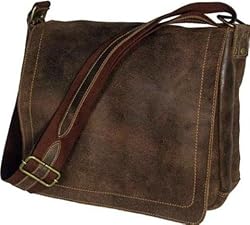 Discount David King Co Large Distressed Leather Laptop Messenger Best Price