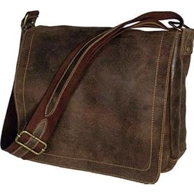 Buy David King and Co Large Distressed Leather Laptop Messenger by David King
