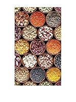 Huella deco Alfombra Bañada en Vinilo (Negro/Multicolor)