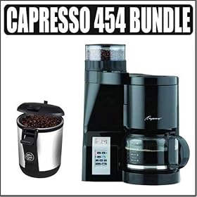 Capresso 454 CoffeeTEAM-S Coffee Maker-Burr Grinder Combination Bundle