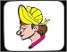 Decorated Mouse Pad with Malaysia, profile, face, hat, woman, Asia