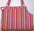 Designer Dog Carrier - Open Top Sassy Stripes Pet Carrier - Pink