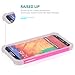 Galaxy Note 3 Case,MANDYCOWRY Solid Shockproof Stylish Design Dual Layer Protection Defender Anti-Scratch Anti-Slip Cover(Gray/Rose)