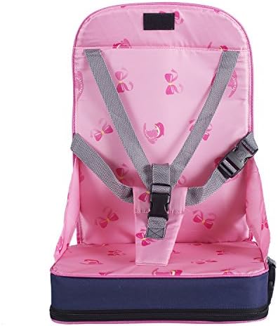 Folding Portable Baby Chair Booster Seats Adjustable Quick Release (Pink)