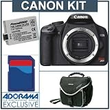 Canon Digital Rebel XSi SLR Camera Kit, Black with 4 GB SD Memory Card, Spare LP-E5 Lithium-Ion Rechargeable Battery, Slinger System Bag