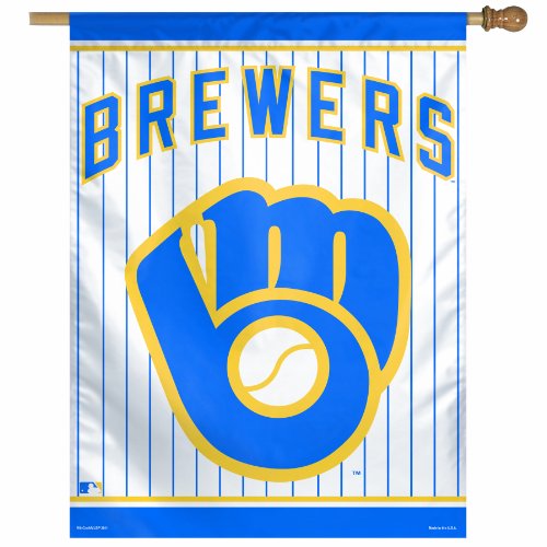 MLB Milwaukee Brewers Retro 27-by-37 Inch Vertical Flag
