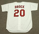 LOU BROCK St. Louis Cardinals 1967 Majestic Cooperstown Throwback Home Baseball Jersey, LARGE