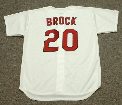 LOU BROCK St. Louis Cardinals 1967 Majestic Cooperstown Throwback Home Baseball Jersey, LARGE