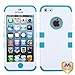 MYBAT IPHONE5HPCTUFFSO021NP Premium TUFF Case for iPhone 5 - 1 Pack - Retail Packaging - Solid White/Tropical Teal