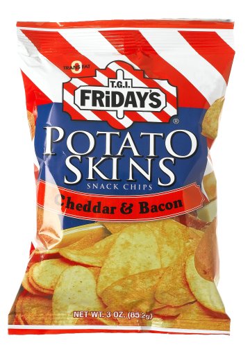 TGI Friday Cheddar Bacon Potato Skins Chips, 3-Ounce Units (Pack of 18) by TGI Friday