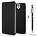 HTC E9+ Dot View Case Smart Displaying Flip Protective Cover AaBbDd Professional Cell Phone Holster (Black E9+)